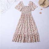 Chiffon Midi Dress for Women | Floral Print | Short Sleeve | Casual Wear