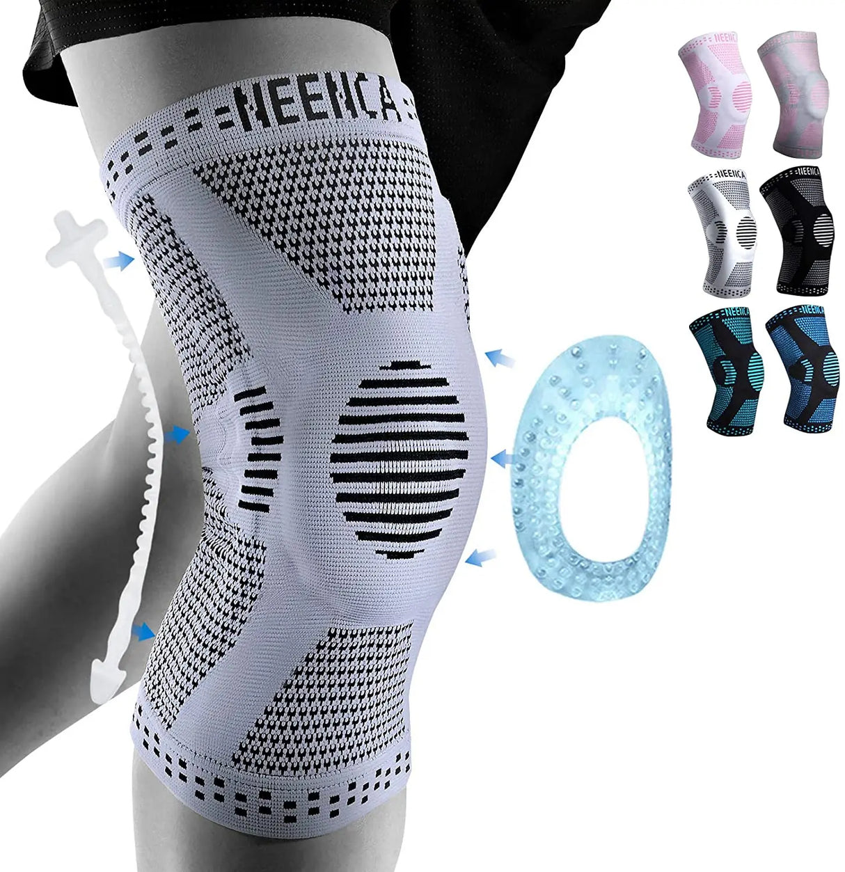 NEENCA Copper Knee Brace with Gel Pad & Stabilizers for Joint Support