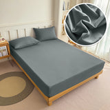 Fitted Bed Sheet 90/120/150/180x200 cm Solid Color Mattress Protector - Cozy Bed Sheets