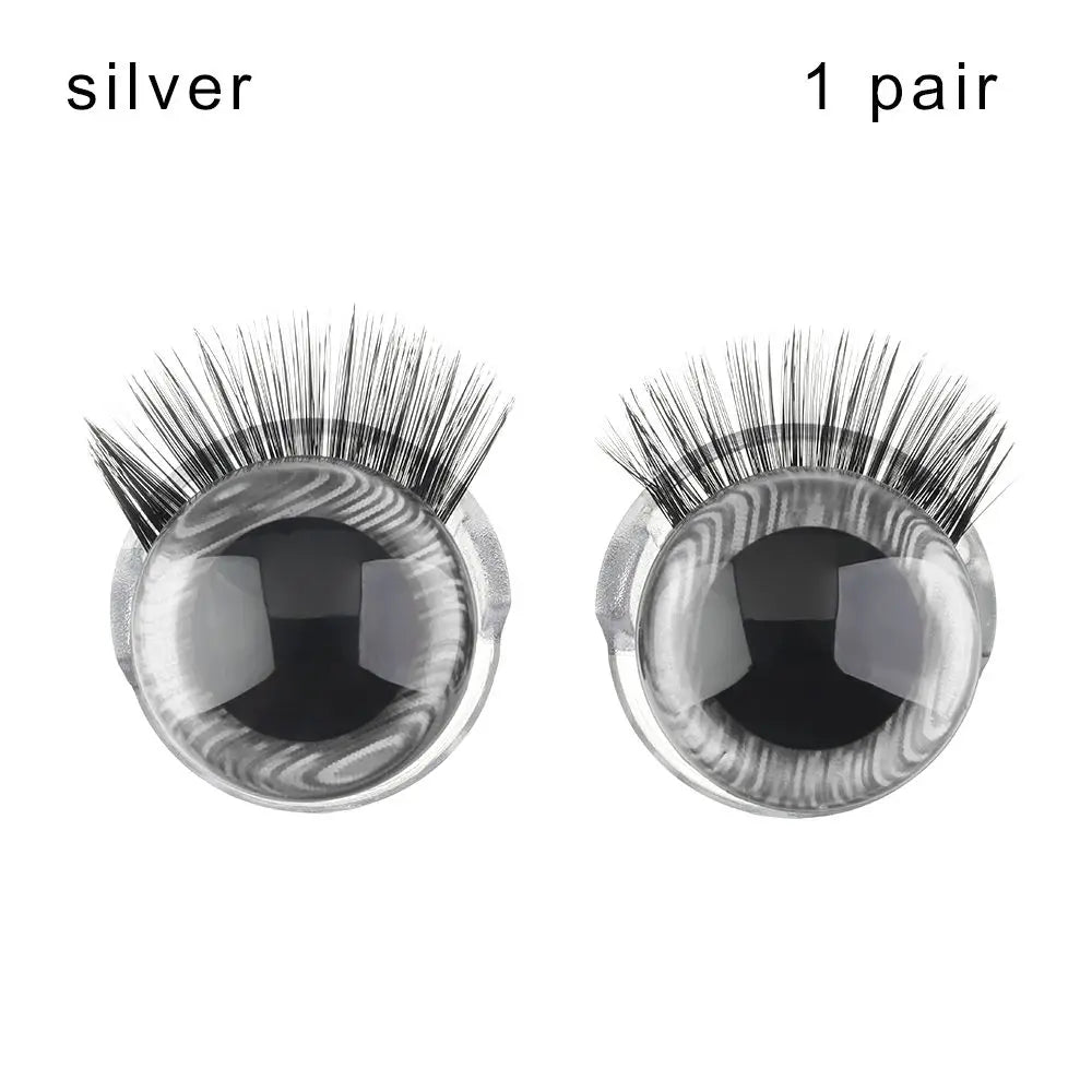 3D Glitter Doll Safety Eyes 20MM with Eyelash for Crochet Toys 1 Pair