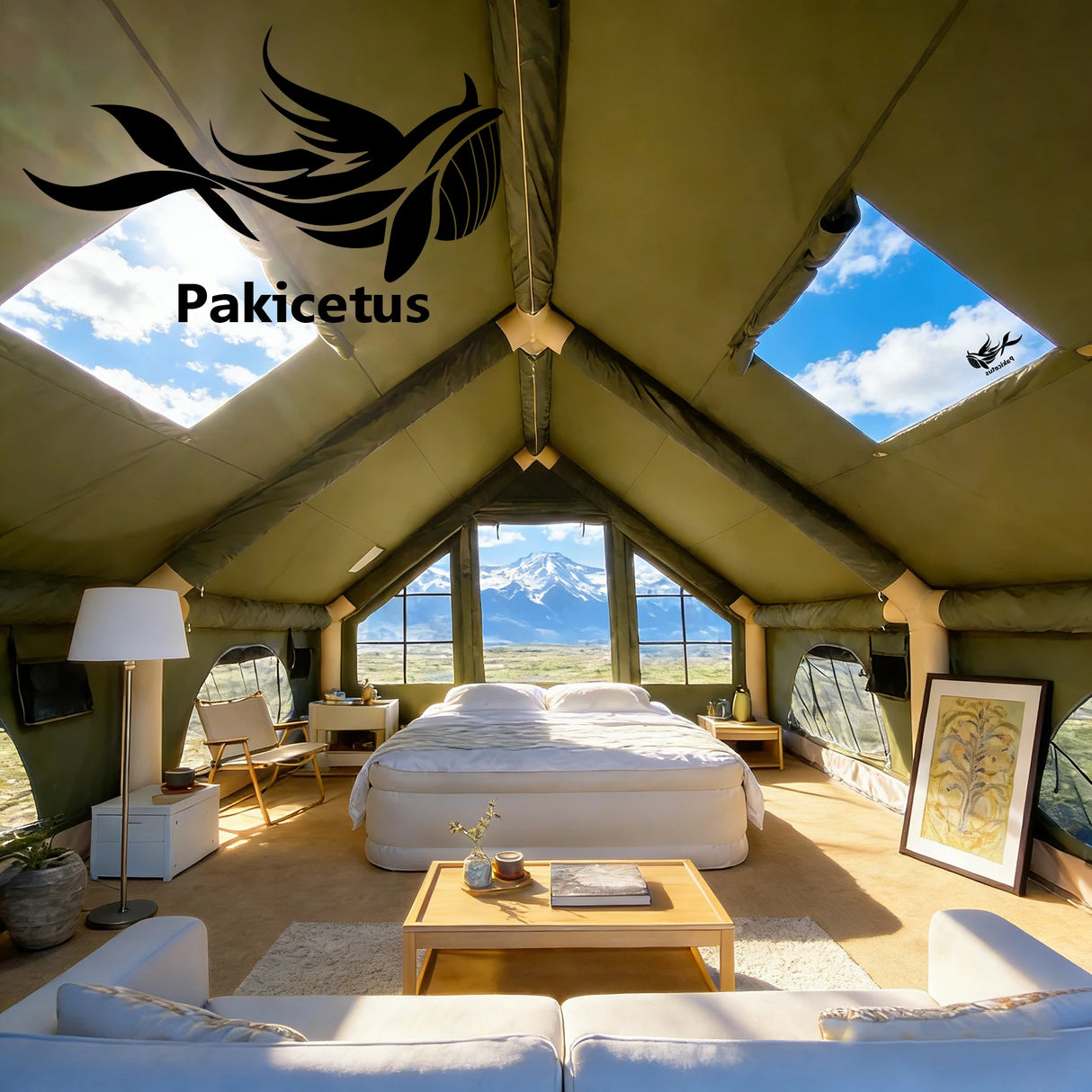 Inflatable Camping Tent for 4-8 Persons, Waterproof with Carry Bag
