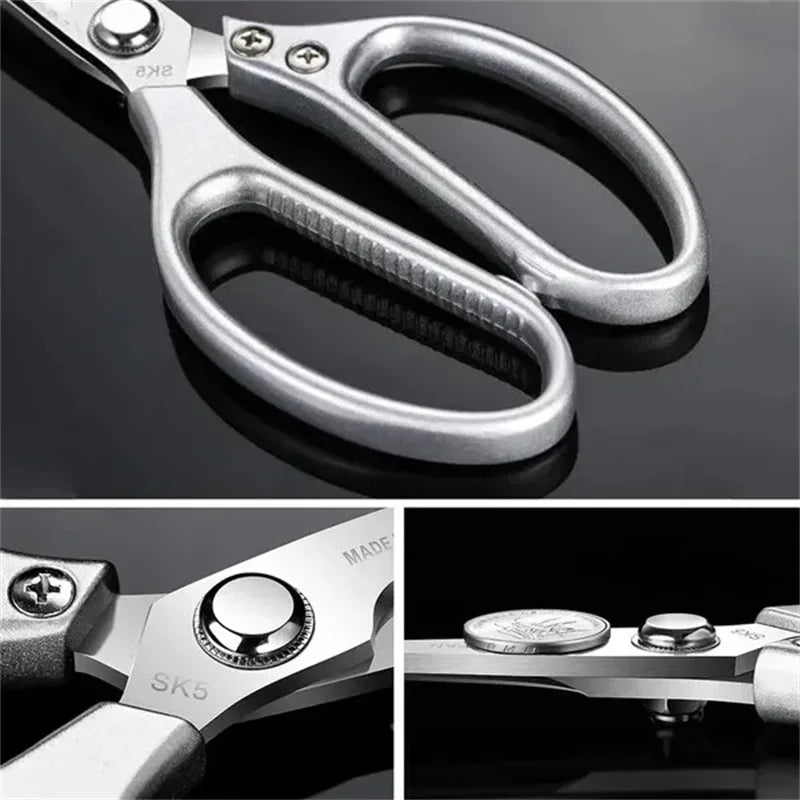 Multifunctional Stainless Steel Kitchen Scissors for Meat & Fish Cutting