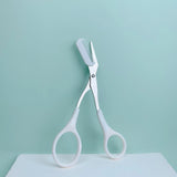 Pink Eyebrow Trimming Scissors with Comb - Stainless Steel Grooming Tool
