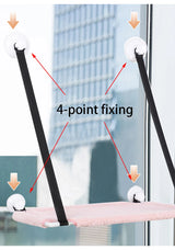Double-layer Velvet Cat Suspension Bed with Suction Cups - 20kg Capacity