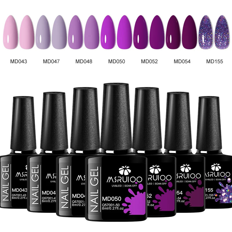 7pc Nail Gel Polish Set UV Soak Off Long Lasting Manicure Art Kit