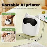 Wireless Bluetooth Mini Printer for iPhone and Android, Inkless Thermal Printing