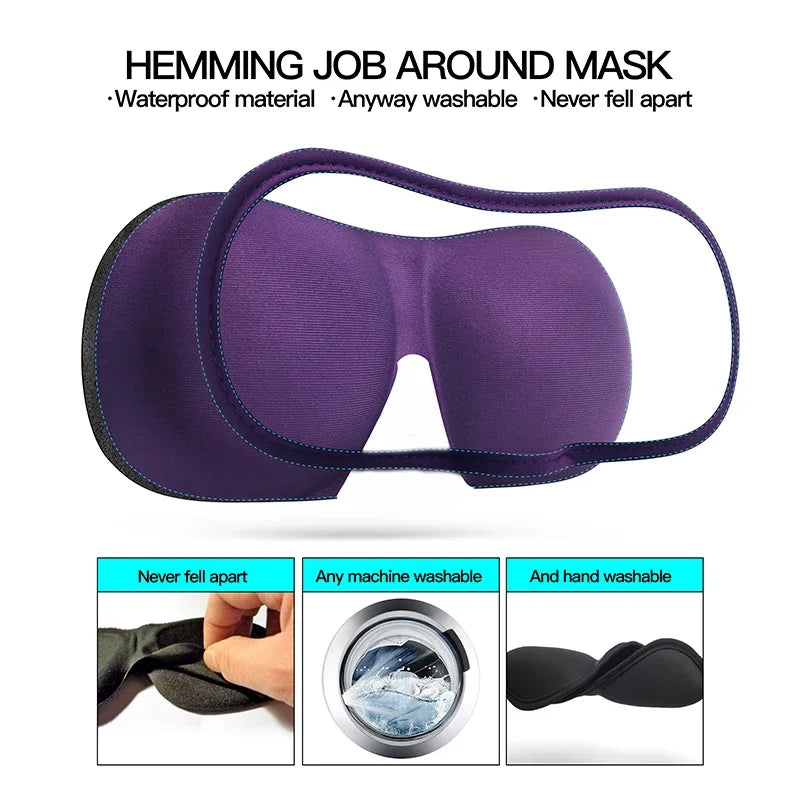 3D Sleep Mask Eye Shade Cover Portable Blindfold for Travel - 1 Piece