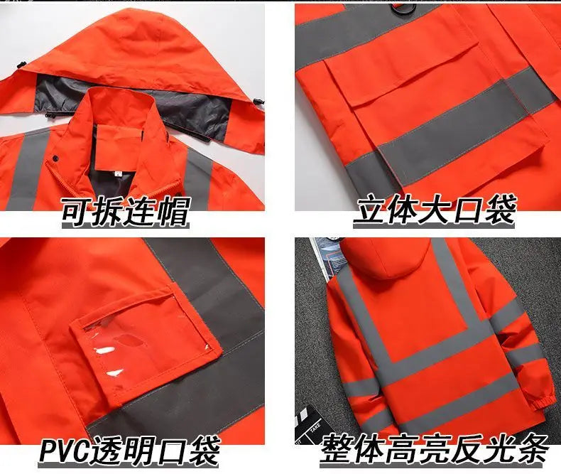 Men's Workwear Jacket Waterproof Windproof Reflective Outdoor Construction