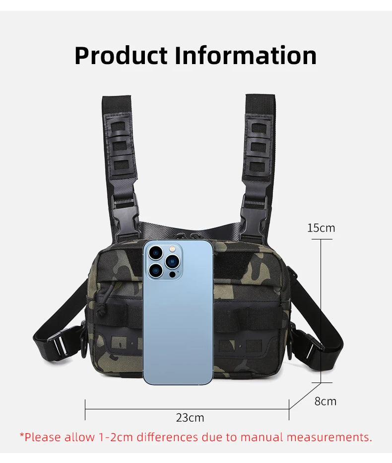 Camo Fishing Vest Bag Utility Tackle Chest Pack for Outdoor Activities