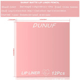 Matte Lip Liner Pencil Set 12 Colors Waterproof Highly Pigmented Makeup