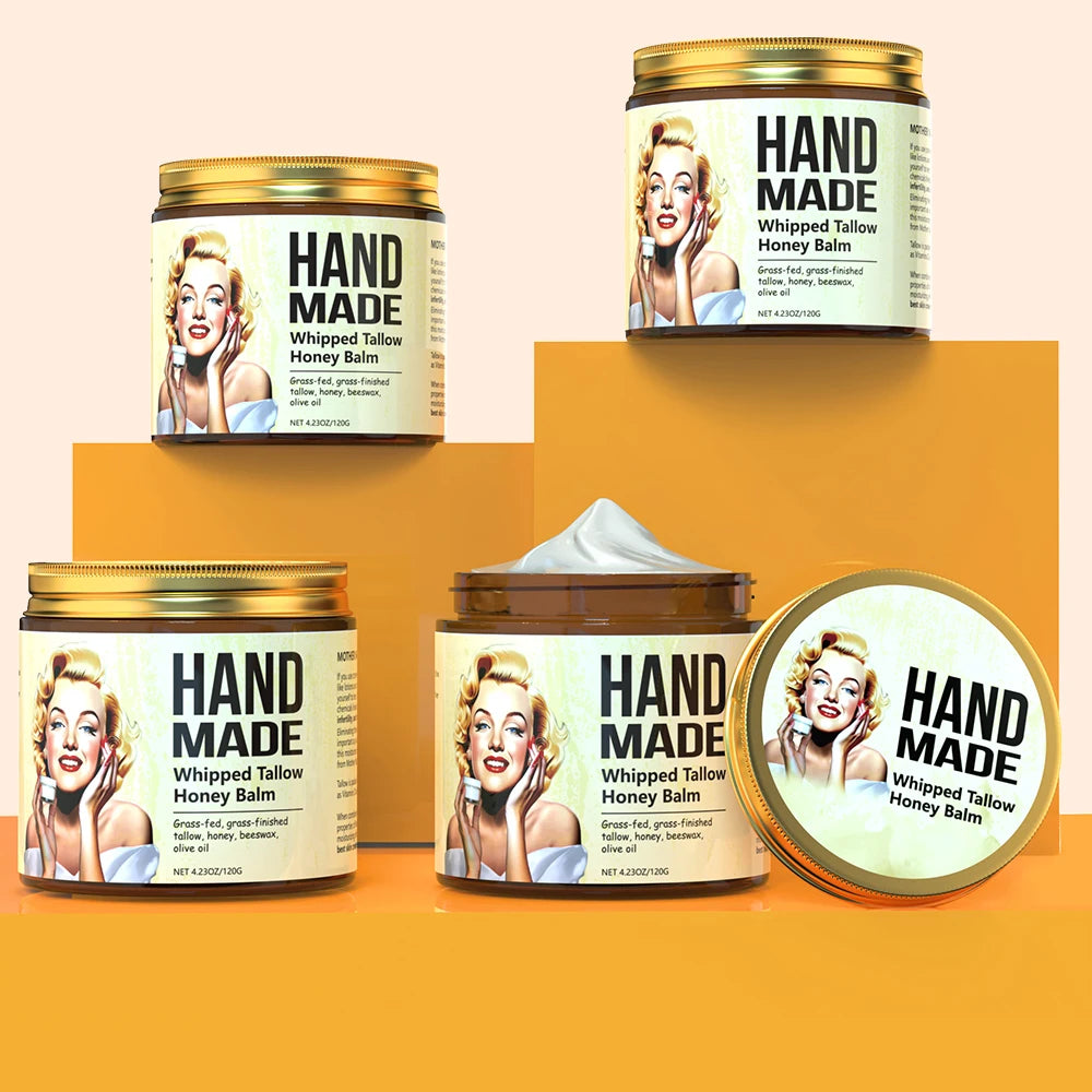 Handmade Honey Whipped Tallow Face Cream 4oz Moisturizing & Nourishing