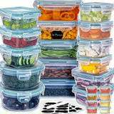 BPA-Free Food Storage Set with 24 Airtight Containers and Lids, 48 Pieces