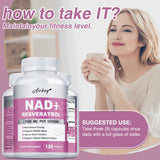 NAD+ Resveratrol Supplements - 120 Capsules for Energy & Immune Support