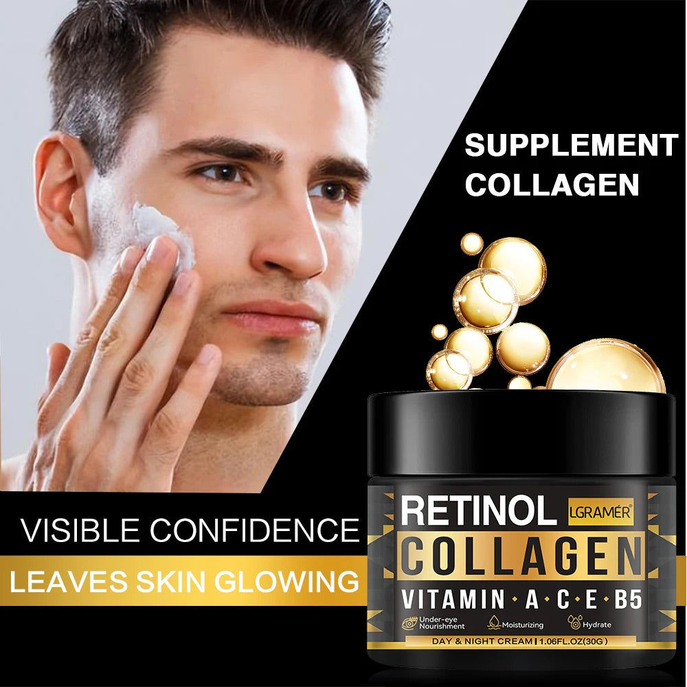 Men's Retinol Collagen Face Cream - Moisturizing, Hydrating, Anti-Aging