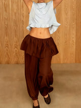 Women’s Sheer Bloomers Skirted Pants Wide Leg Culottes - Mid Rise Flare