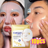 Korean Collagen Facial Mask 10pcs - Anti-Aging, Moisturizing, Brightening