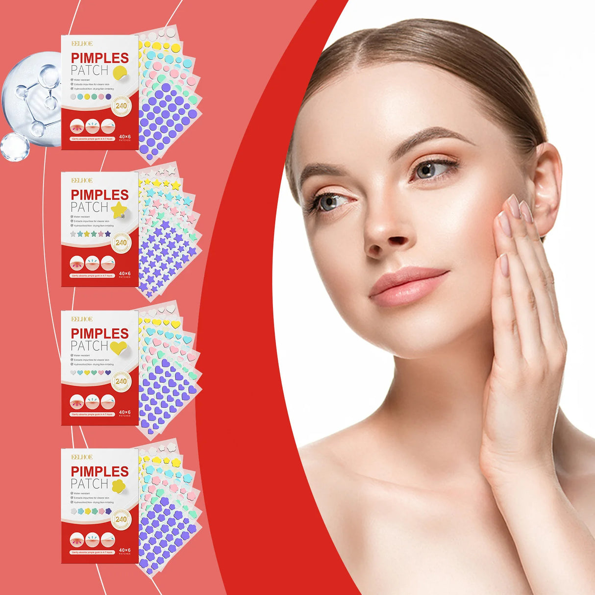 240pcs Star Acne Patches Invisible Pimple Cover Oil Control Spot Treatment