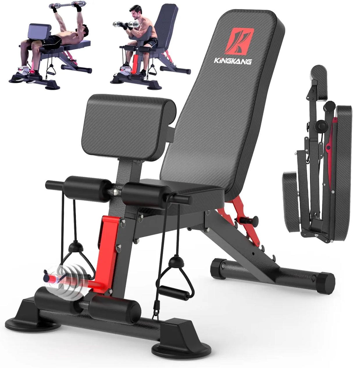 Foldable Dumbbell Bench with 6 Adjustable Levels, 1000 lbs Capacity