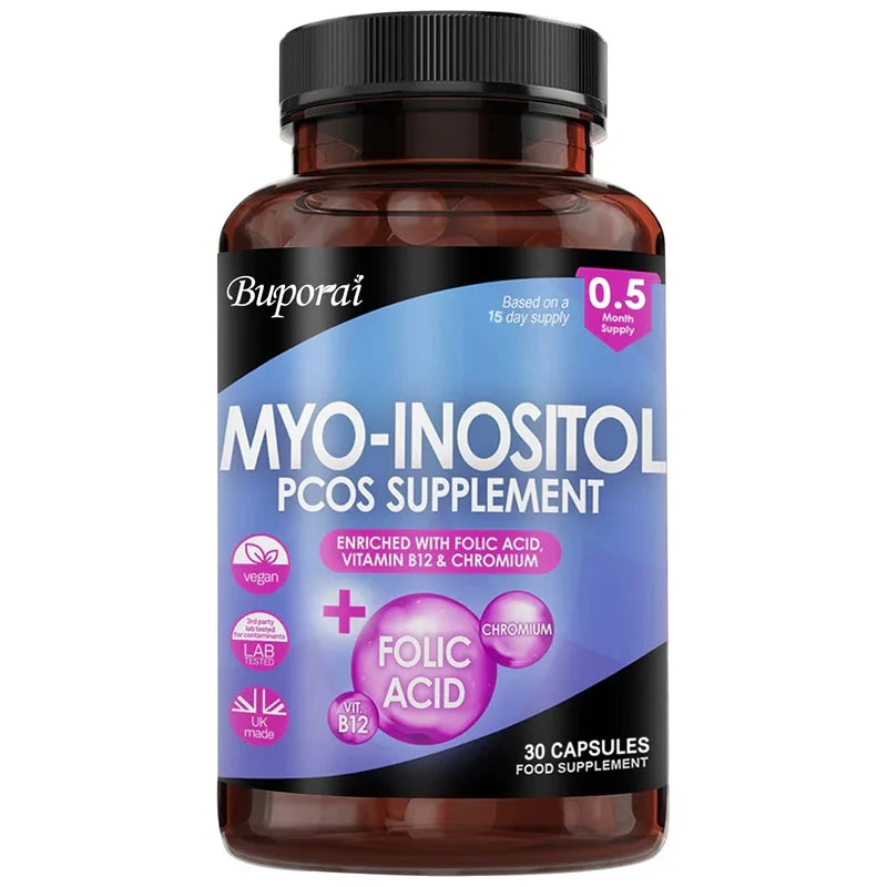 Myo-Inositol Supplement for Hormonal Balance & Ovarian Health - 120 Capsules