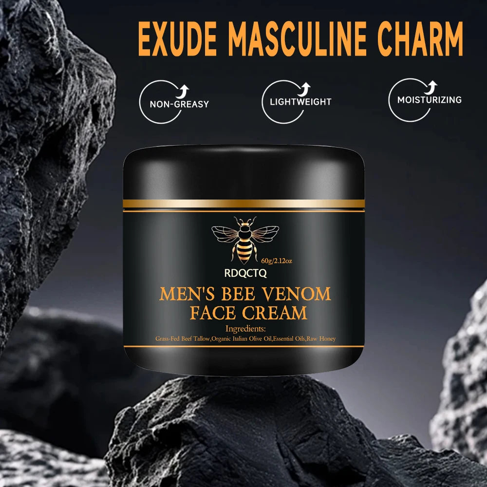 Men's Bee Venom Face Cream - Anti-Aging Moisturizer for Fine Lines