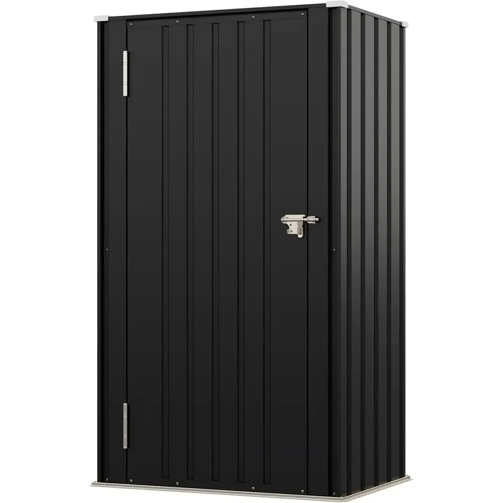 Lockable Metal Storage Shed 22-Foot Outdoor Tool Cabinet, Black