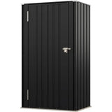 Lockable Metal Storage Shed 22-Foot Outdoor Tool Cabinet, Black