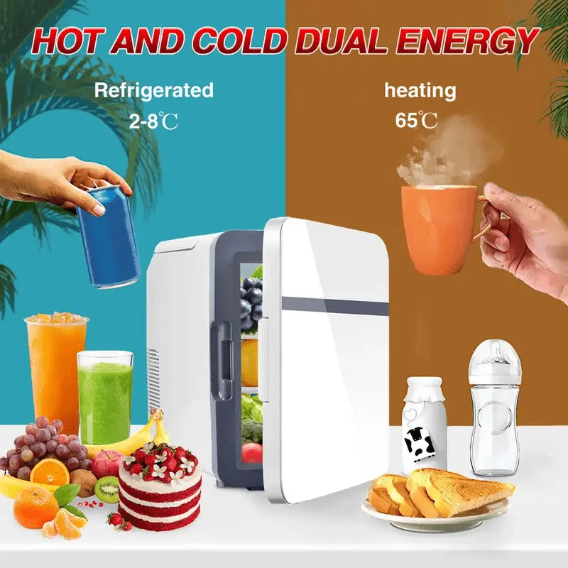 10L Portable Mini Fridge for Bedroom, Compact Design with Low Noise