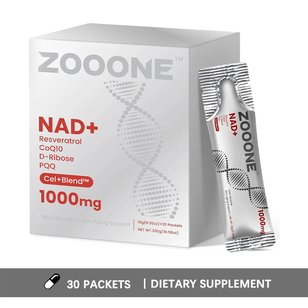 NAD 1000mg Liquid Supplement Packets with Nicotinamide Riboside & Resveratrol
