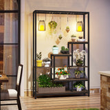 Tribesigns 5-Tier Tall Indoor Plant Stand with 10 Hanging Hooks, 70.9 Inches