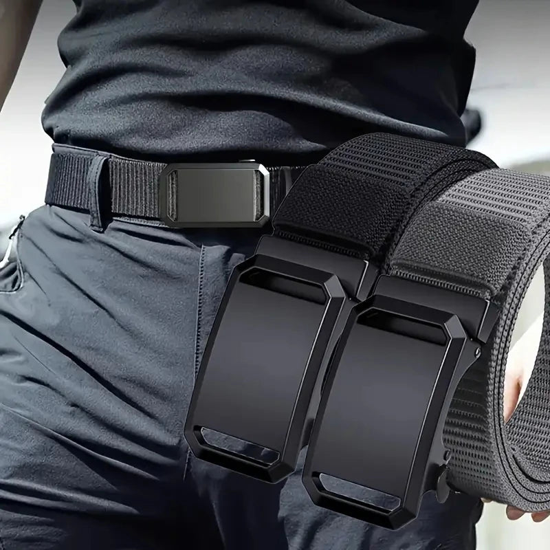 Automatic Buckle Canvas Tactical Belt for Men - Outdoor Workwear