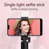 Portable Bluetooth Selfie Stick Tripod with Remote Shutter & Light