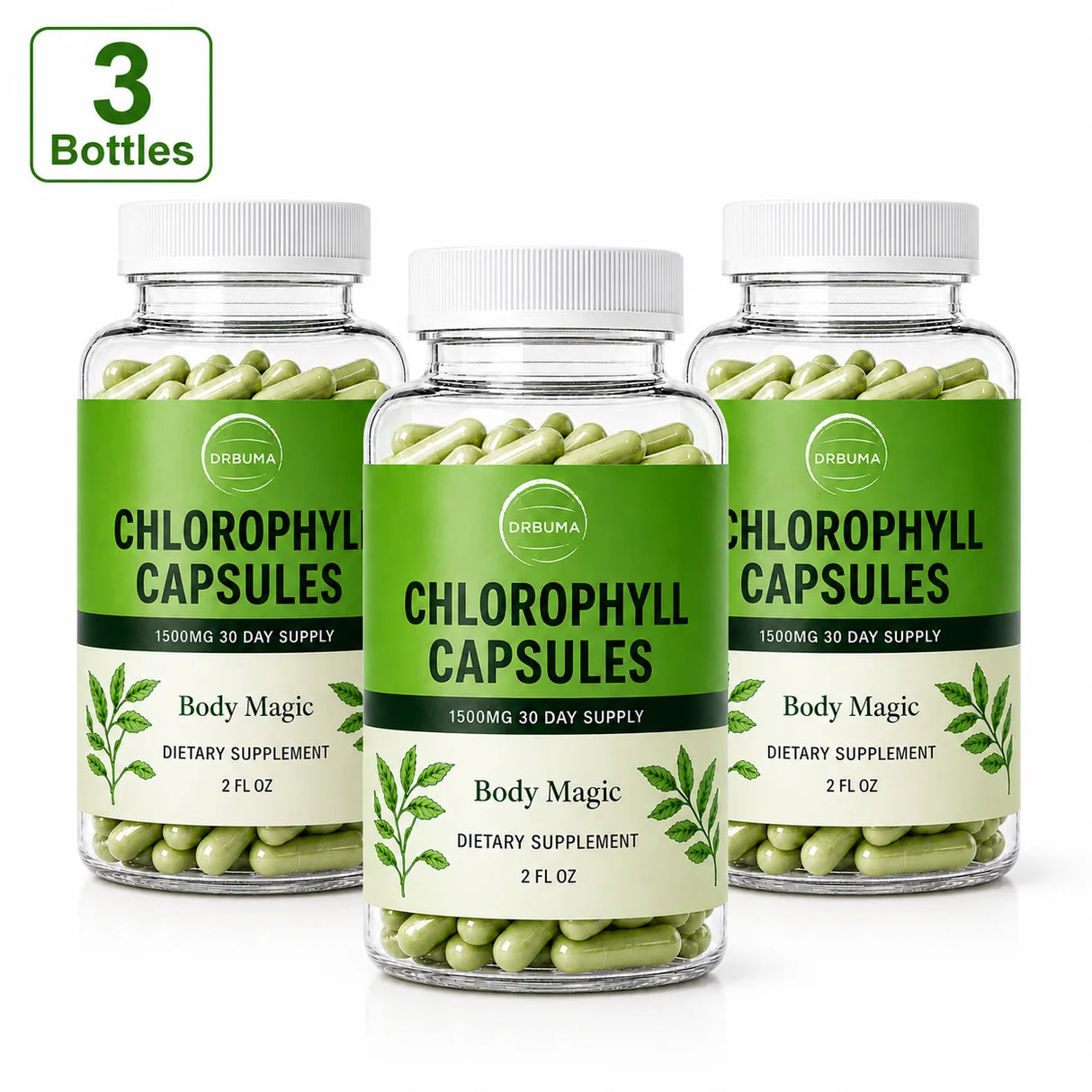 Chlorophyll Capsules with Natural Plant Formula, 30 Count