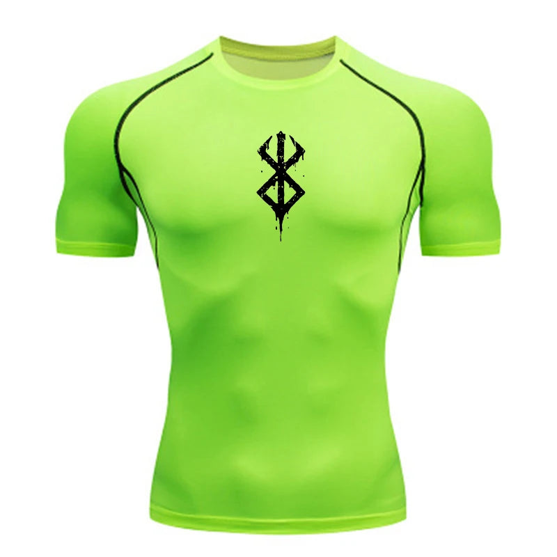 Men's Quick Dry Compression Shirt Short Sleeve Gym Workout T-Shirt