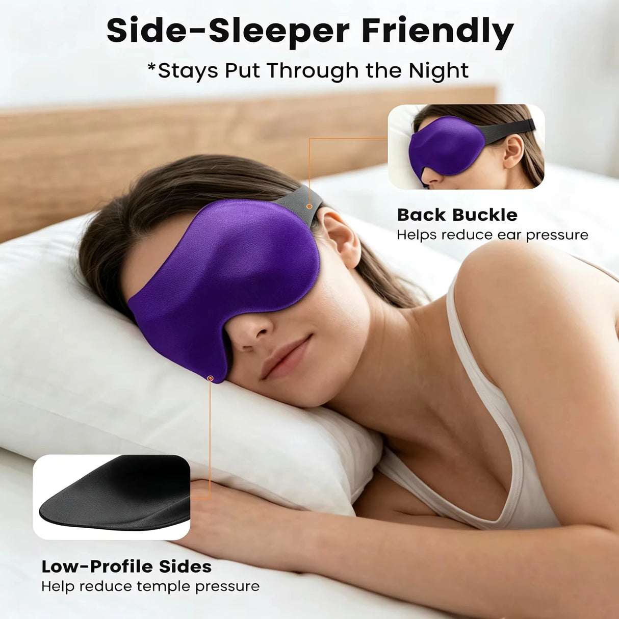3D Adjustable Sleep Mask for Men and Women, Light Blocking Eye Mask