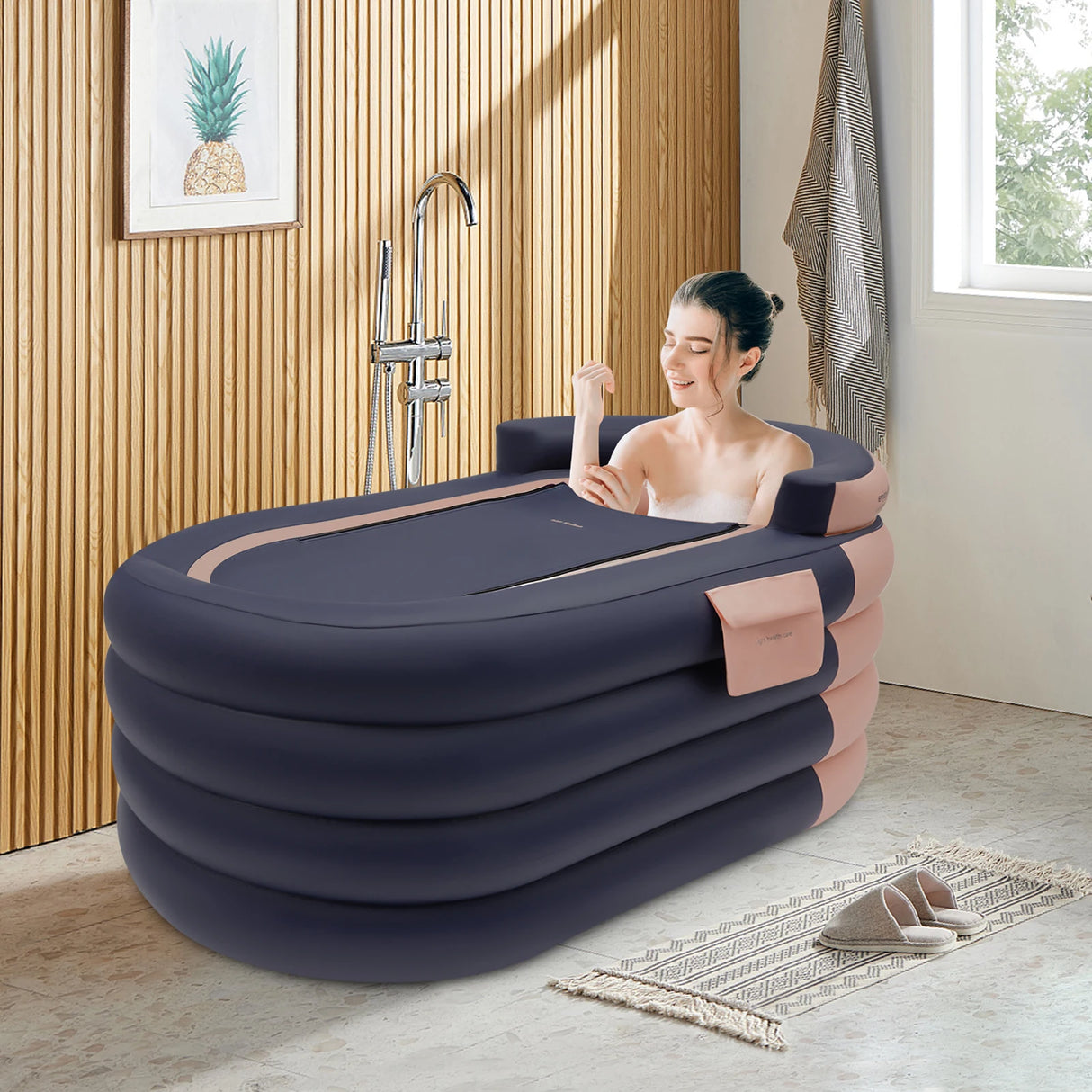 Inflatable Adult Bathtub with Electric Pump and Accessories for Home Use