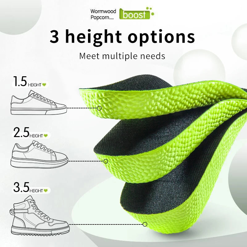 Memory Foam Height Increase Insoles for Men Women Arch Support Shoe Pads