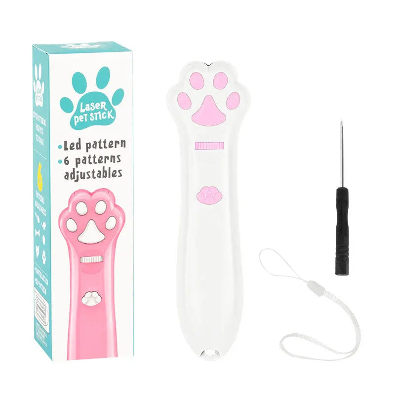 Laser Cat Teasing Stick LED Light Pointer Interactive Pet Toy for Cats & Dogs