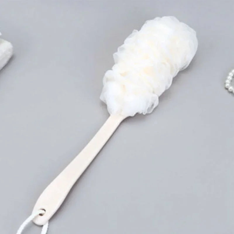 Long Handle Bath Brush Back Scrubber Soft Mesh Shower Puff 1pc