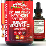 Cayenne Pepper Supplement Drops with Hawthorn, Beet Root, Turmeric, 30ml