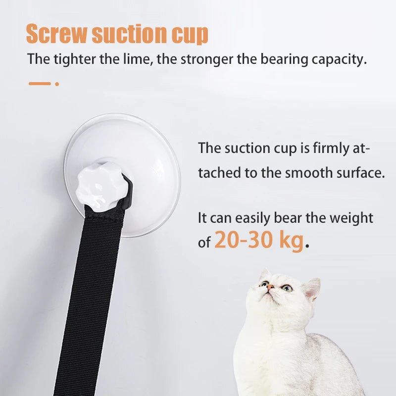Double-layer Velvet Cat Suspension Bed with Suction Cups - 20kg Capacity