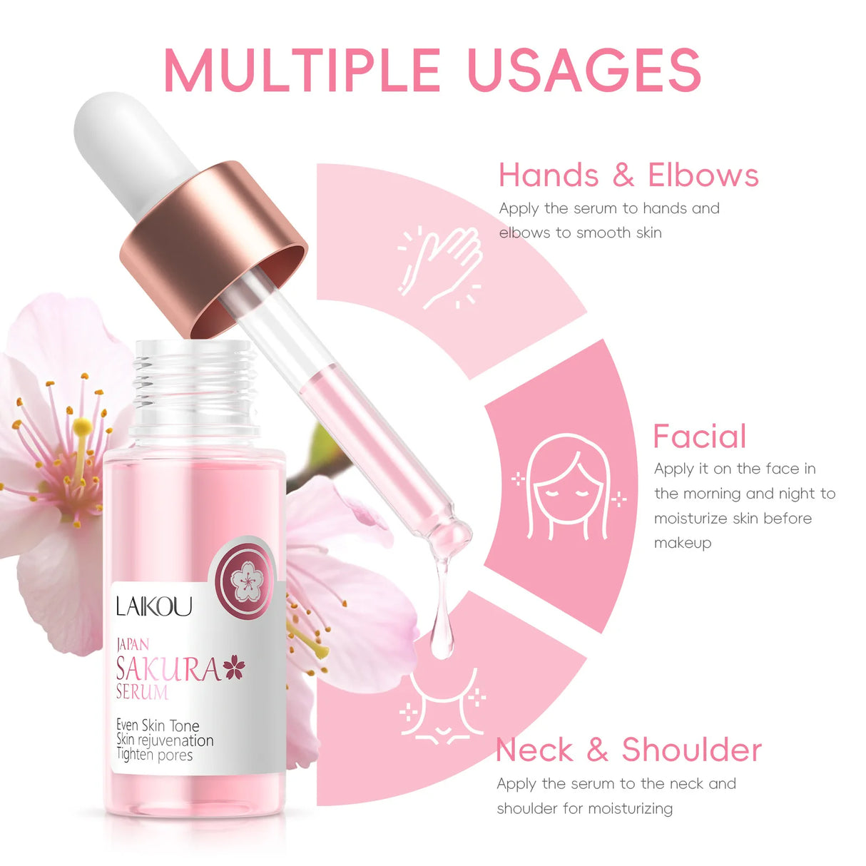 Laikou Sakura Brightening Face Essence 17ml - Moisturizing & Firming