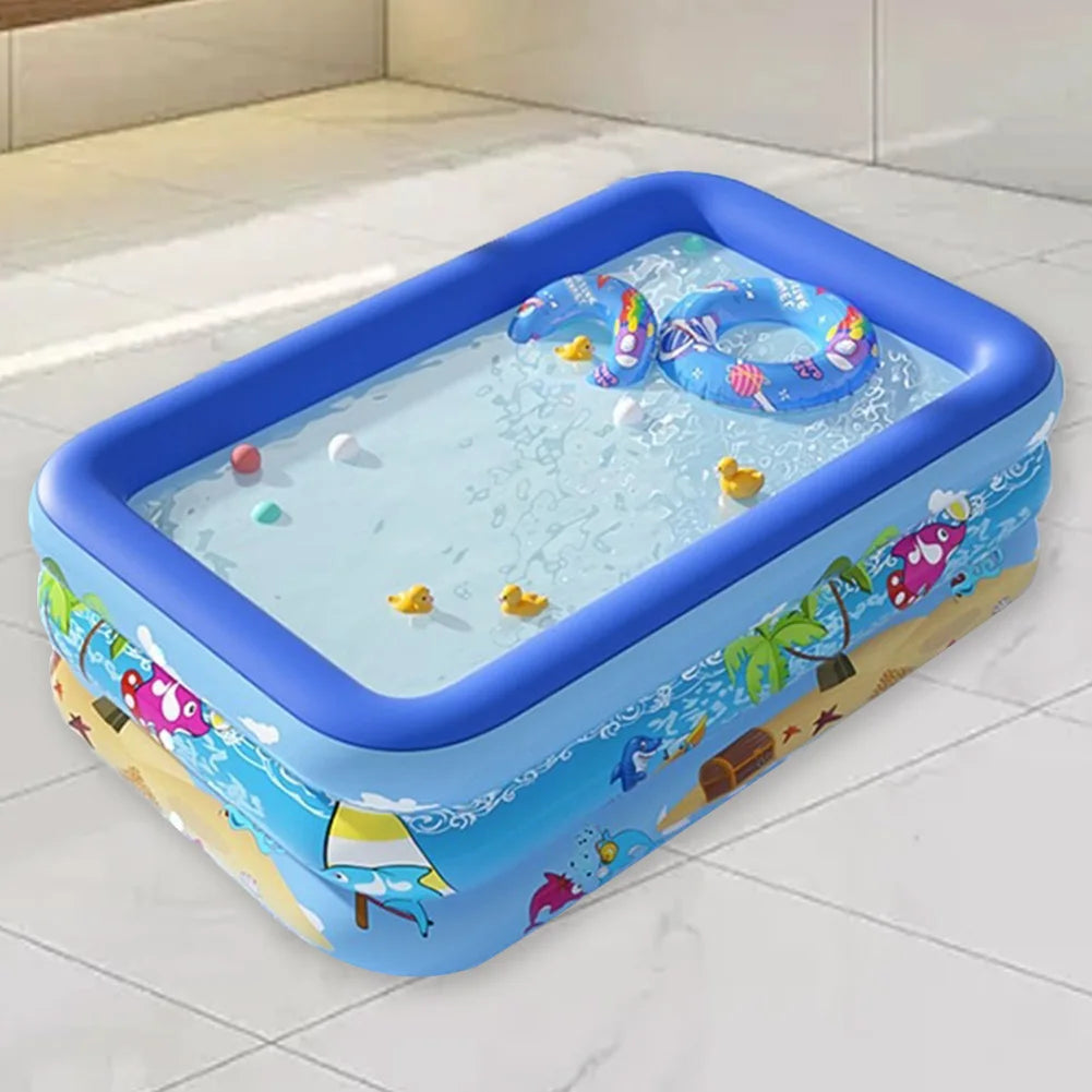 Large Inflatable Family Swimming Pool for Outdoor Fun and Relaxation