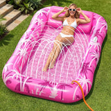 Inflatable Tanning Pool Lounger Float with Sprinkler, X-Large Size