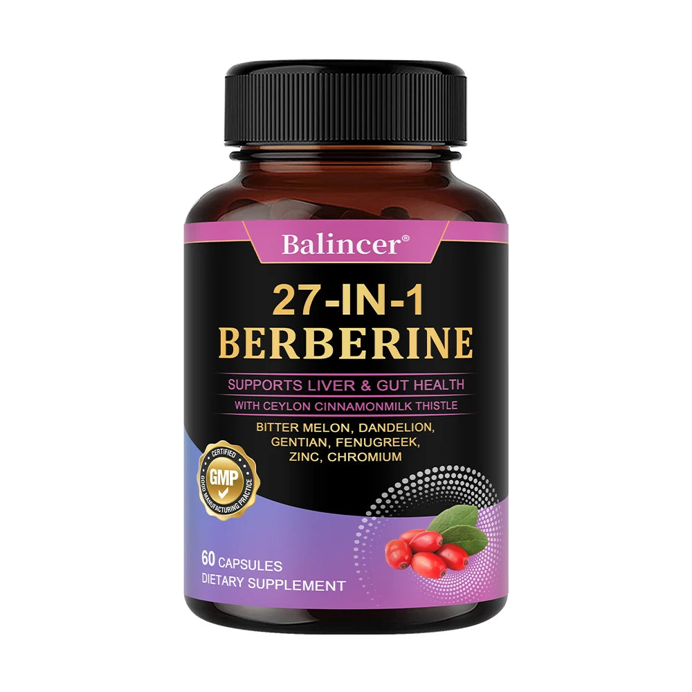 Berberine Capsules with Ceylon Cinnamon and Milk Thistle