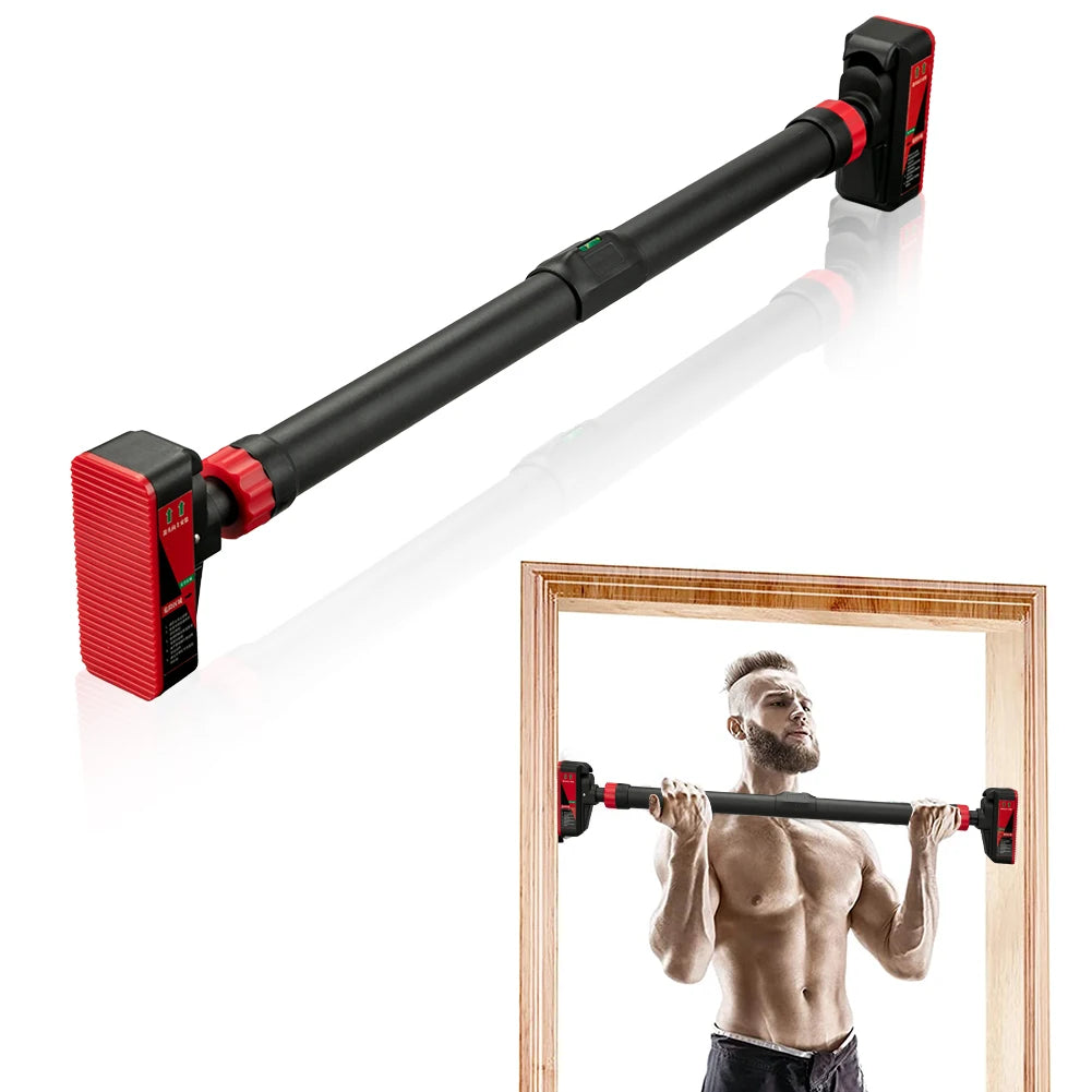 Adjustable Pull-Up Bar with Level Gauge 69-92cm, 200kg Max Load Capacity