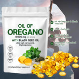 Oregano Oil and Black Seed Oil Capsules, 6000mg, 300 Softgels
