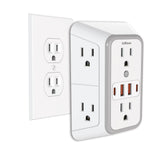 Power Strip with 6 AC Outlets & 4 USB Ports, Multi Socket Fast Charging