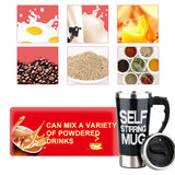 Automatic Stirring Electric Mixing Cup 450ML Stainless Steel Insulated Mug