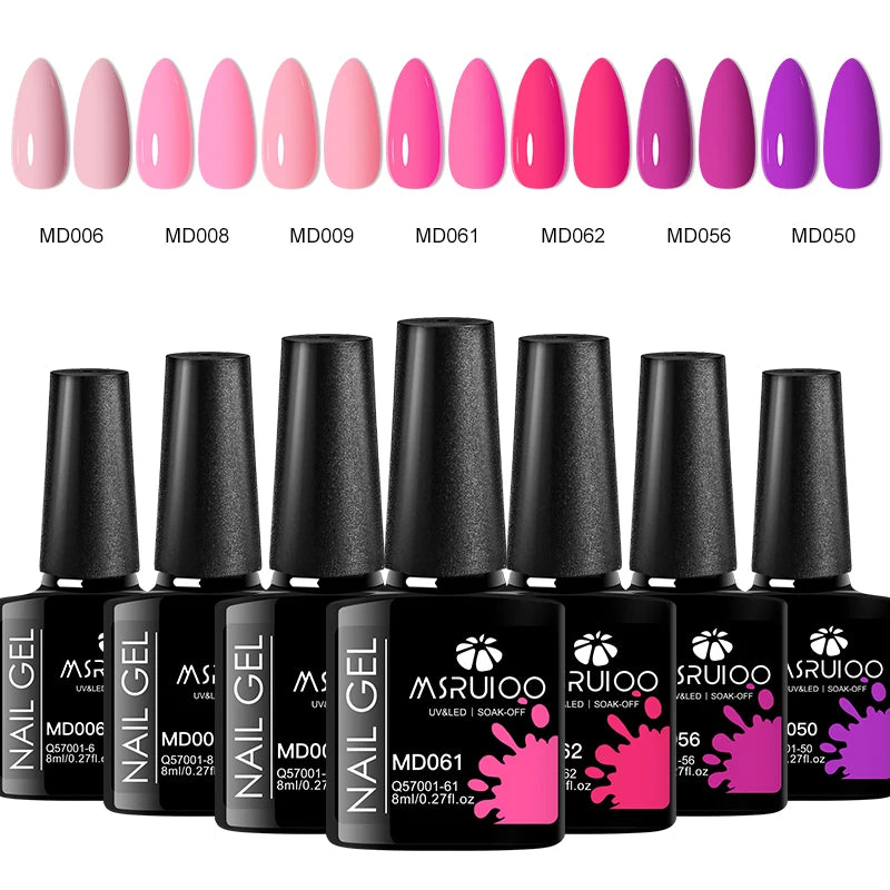 7pc Nail Gel Polish Set UV Soak Off Long Lasting Manicure Art Kit