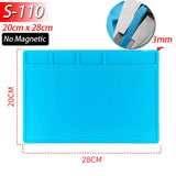 Soldering Station Mat Silicone Heat Resistant 932°F Anti-Static Magnetic Mat